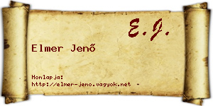 Elmer Jenő névjegykártya